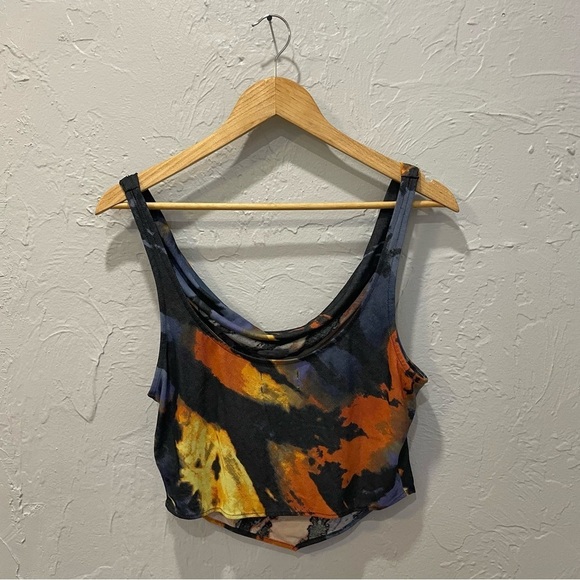 Urban Outfitters Multicolor Cowl NeckTie-Dye Tank Top Y2K Style Moody sz Medium - Picture 2 of 7